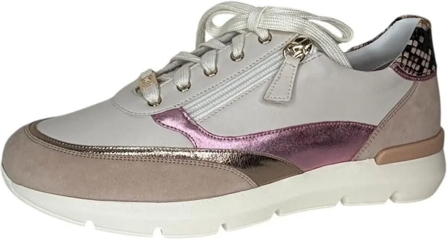 HASSIA Lage Sneakers Dames Bordeau Maat: 41 Materiaal: Suède Kleur: Wit