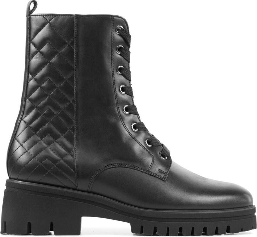 Hassi-A Hassia Vrouwen Leren Veterboots Laarzen Damesschoenen 306340 Zwart
