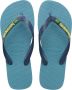 Havaianas Brasil Logo Blauw Rubber Teenslippers Unisex - Thumbnail 2