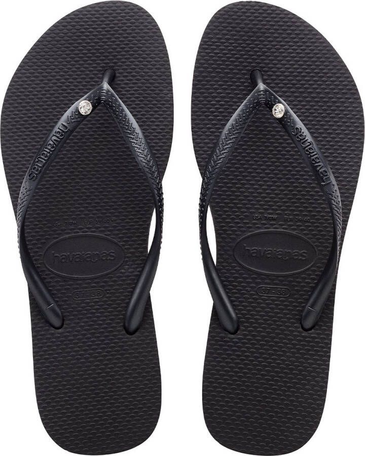 HAVAIANAS Teenslippers Dames Slim Crystal Sw Ii Maat: 31 32 Materiaal: Rubber Kleur: Zwart - Foto 2