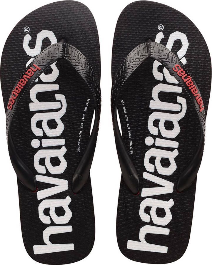 Havaianas Top Logomania 2 Unisex Slippers Zwart Rood - Foto 4