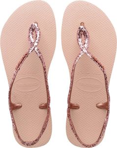Havaianas Luna Premium II Dames Slippers Ballet Rose Pink Retro Metallic