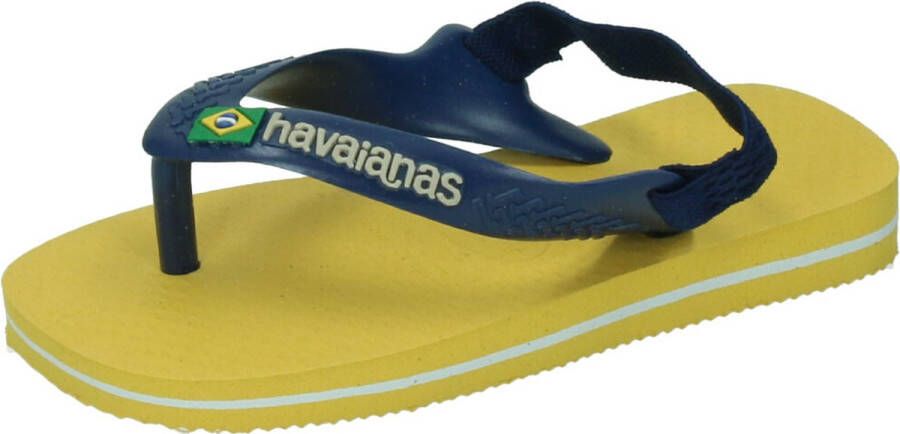 Havaianas Baby Brasil Logo II Unisex Slippers Gold Yellow