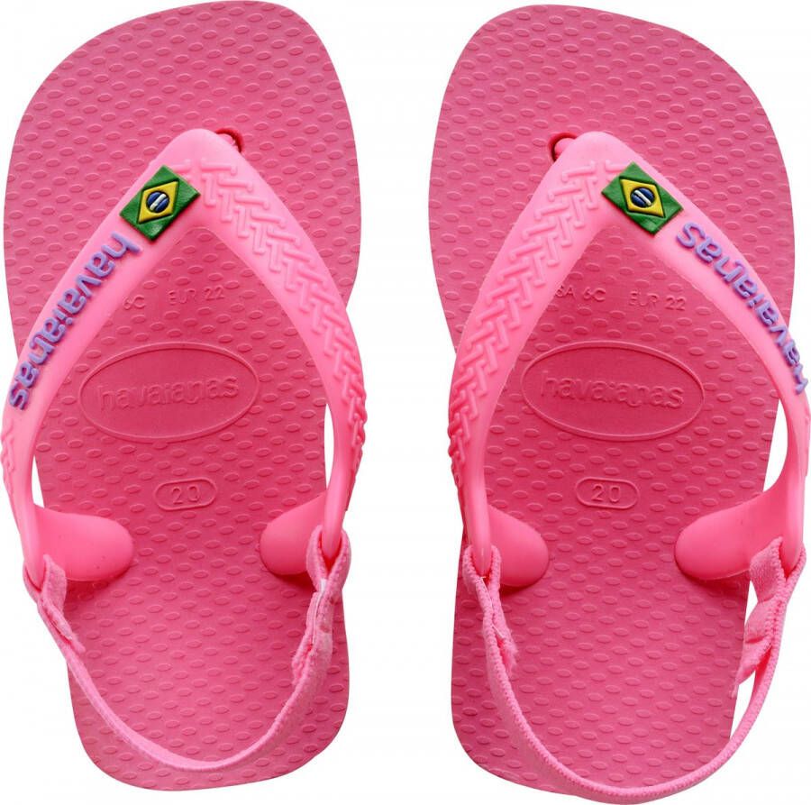 Havaianas Baby Brasil Logo Unisex Slippers Crystal Rose
