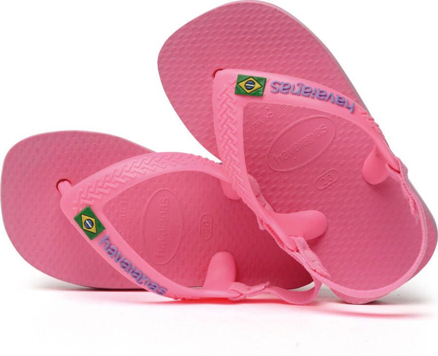 Havaianas Baby Brasil Logo Unisex Slippers Crystal Rose - Foto 2