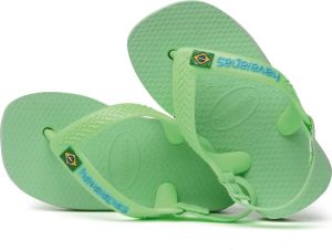 Havaianas Baby Brasil Logo Unisex Slippers Green Garden