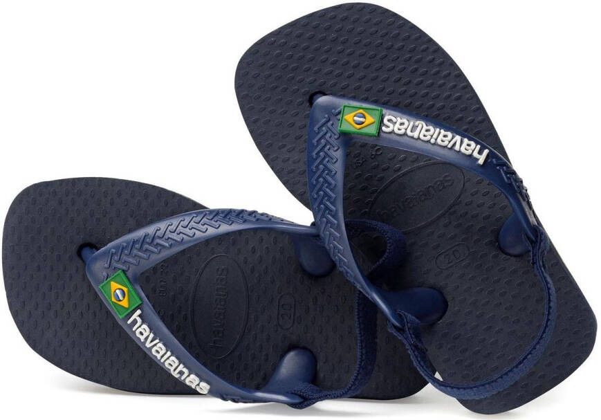 Havaianas Baby Brasil Logo II teenslippers met hielbandje blauw Meisjes Rubber 26 - Foto 4