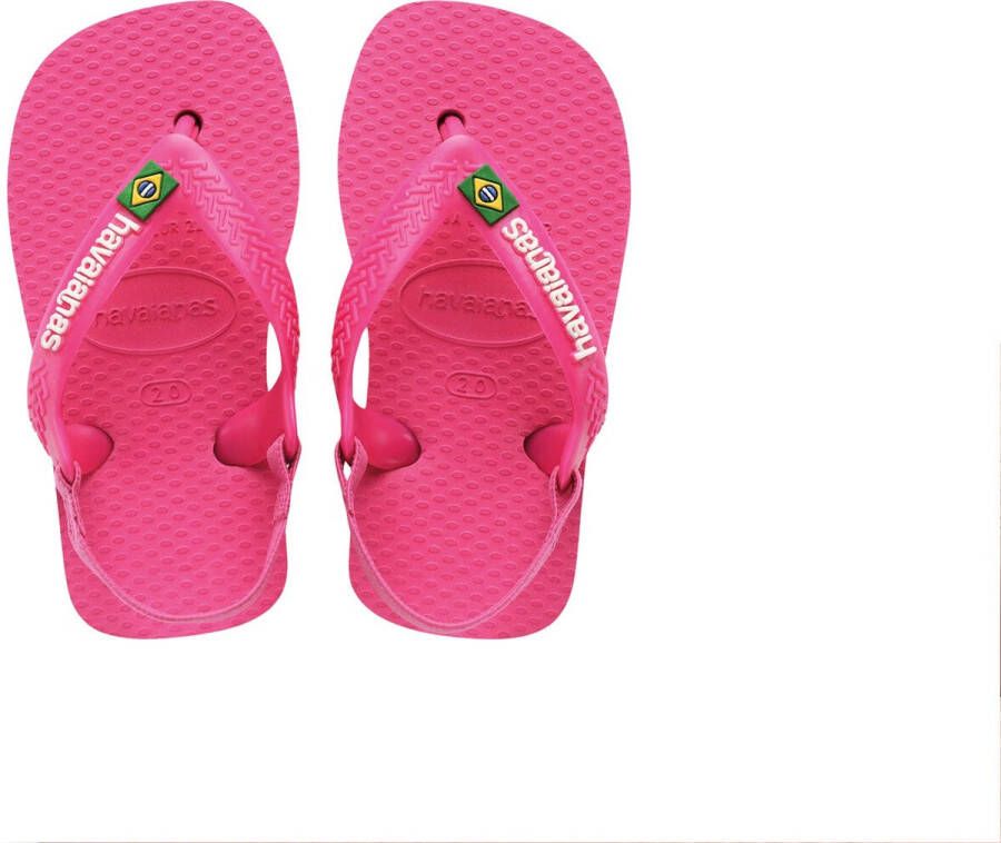 Havaianas Baby Brasil Logo II teenslippers met hielbandje roze Meisjes Rubber 25 26