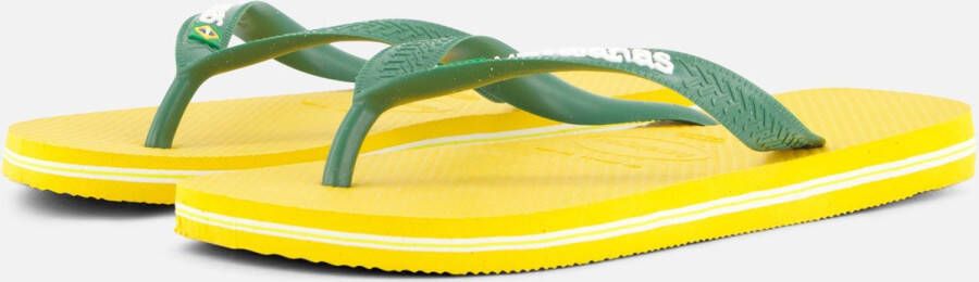 Havaianas Brasil Logo teenslippers geel groen Rubber 33 34 - Foto 2