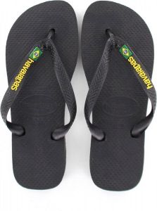 Havaianas Brasil Logo Slippers Unisex Black Yellow