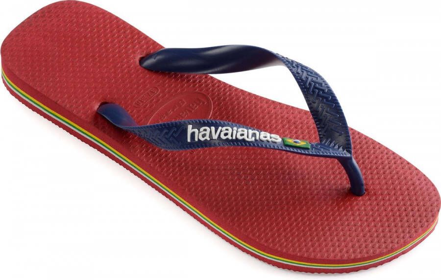 Havaianas Brasil Logo Slippers Unisex donker blauw rood
