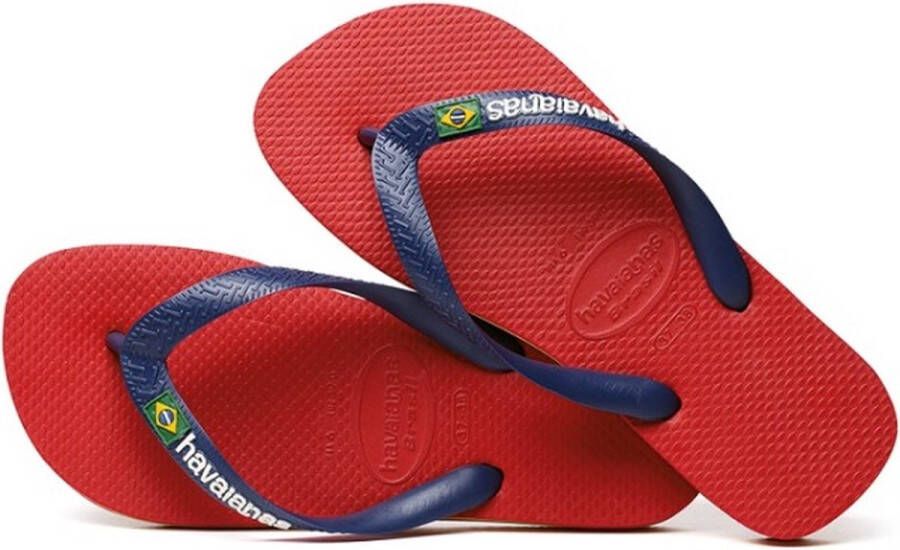 Havaianas Brasil Logo Slippers Unisex donker blauw rood