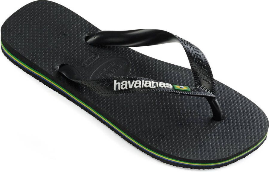 Havaianas Brasil Logo Unisex Slippers Black