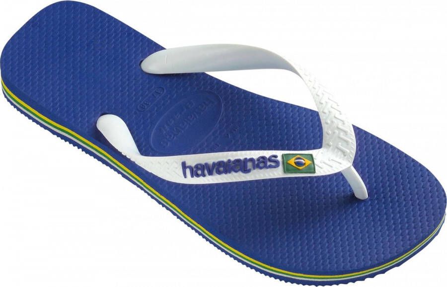 Havaianas Brasil Logo Unisex Slippers Marine Blue