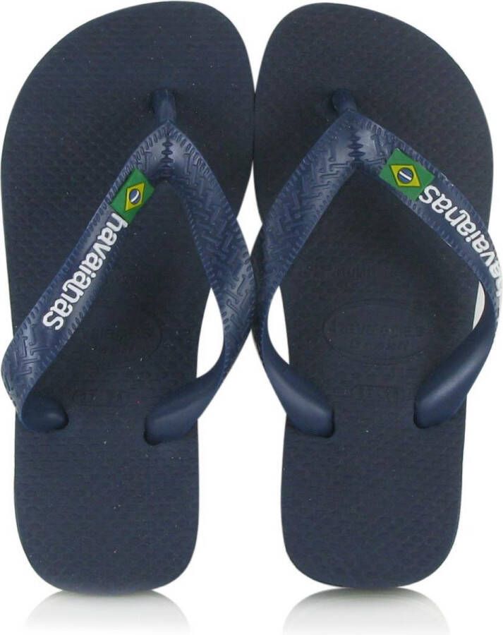 Havaianas Brasil Logo Unisex Slippers Navy Blue