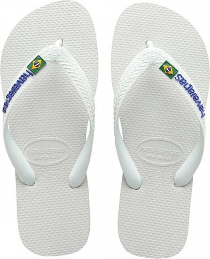 Havaianas Brasil Logo Unisex Slippers White