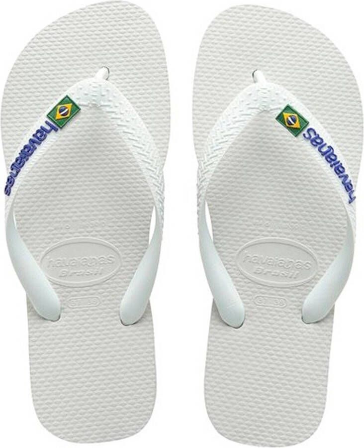 Havaianas Brazil Logo Flip Flops White- White