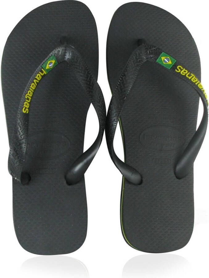 Havaianas Brasil Logo Unisex Slippers Zwart