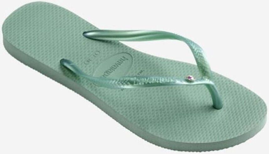 HAVAIANAS Teenslippers Dames Slim Crystal Sw Ii Maat: 41 42 Materiaal: Rubber Kleur: Groen - Foto 2