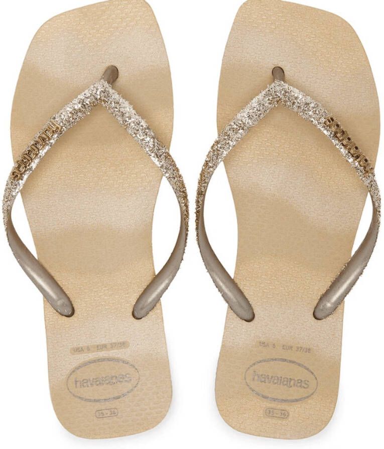 Havaianas Dames Teenslipper Hav. Styleslim Square Glitter Party Golden GOUD