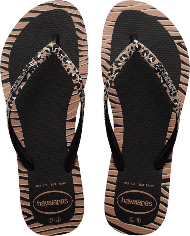 Havaianas dames teenslippers slim animals zwart