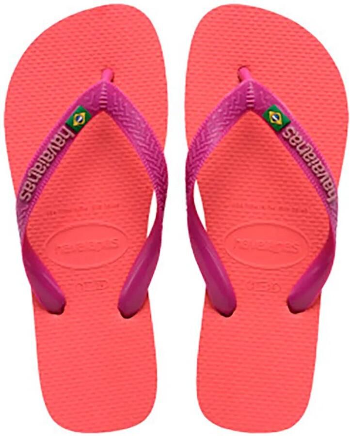Havaianas Brasil Logo Slippers en Sandalen Dames Roze Plastic