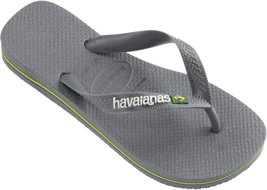 HAVAIANAS Teenslippers Brasil Logo Maat: 35 36 Materiaal: Rubber Kleur: Grijs - Foto 4