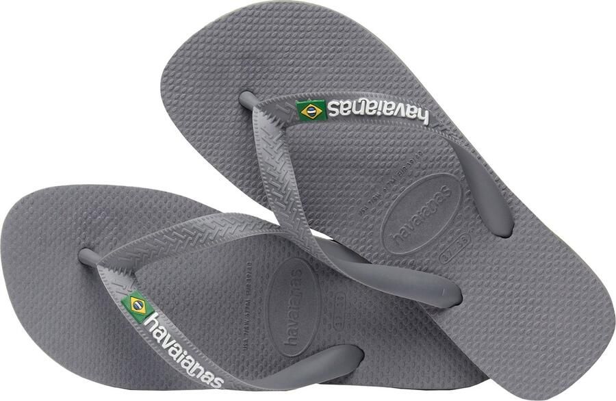 HAVAIANAS Teenslippers Brasil Logo Maat: 35 36 Materiaal: Rubber Kleur: Grijs - Foto 4
