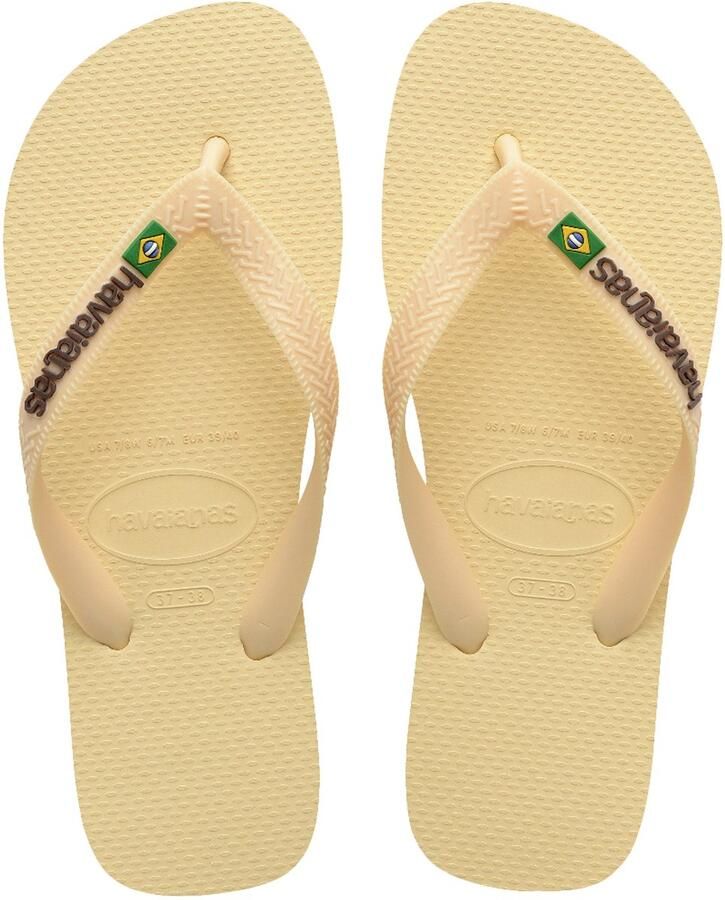 Havaianas Brasil Logo Slippers en Sandalen Geel Plastic