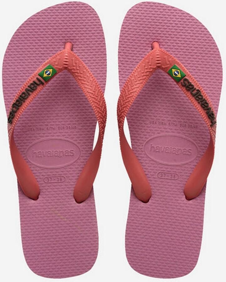 Havaianas Brasil Logo Slippers en Sandalen Dames Roze Plastic