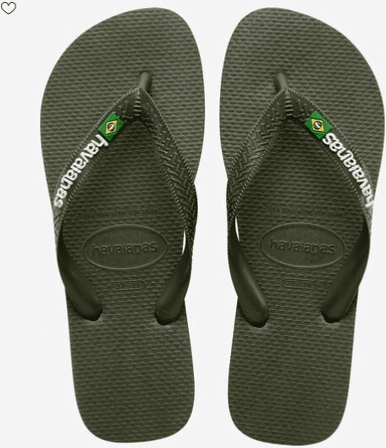 HAVAIANAS Teenslippers Brasil Logo Maat: 41 42 Materiaal: Rubber Kleur: Groen - Foto 3