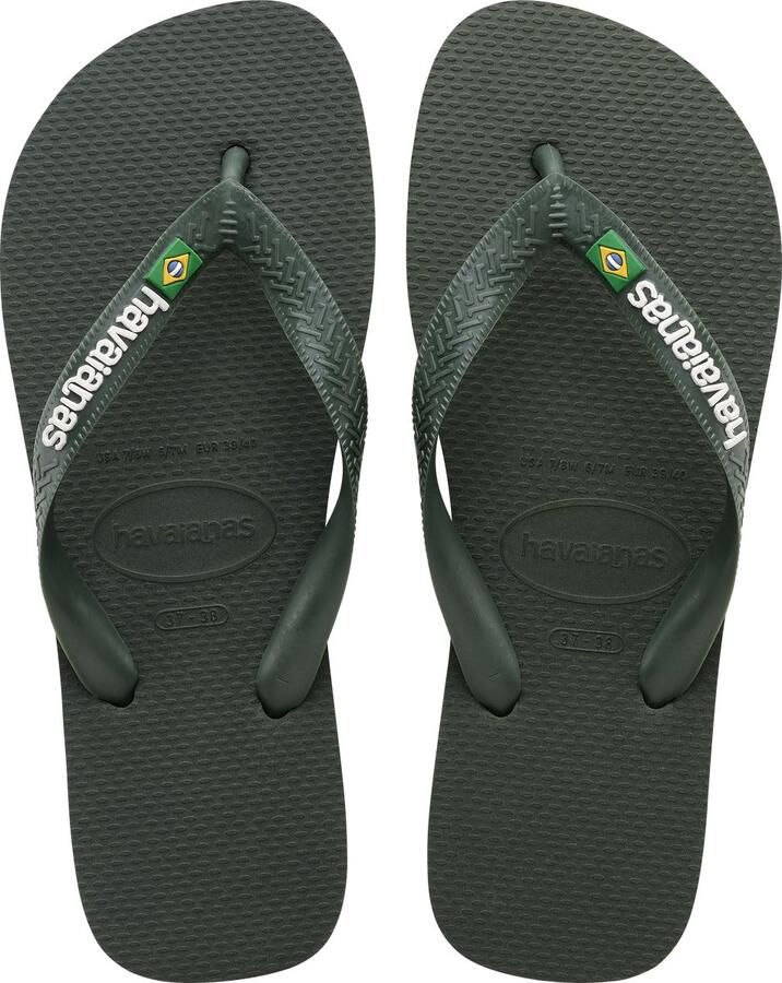 HAVAIANAS Teenslippers Heren Brasil Logo Maat: 41 42 Materiaal: Rubber Kleur: Groen - Foto 8