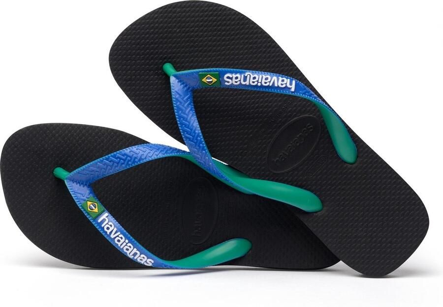 Havaianas Brasil Mix Unisex Slippers Zwart Groen Blauw - Foto 2