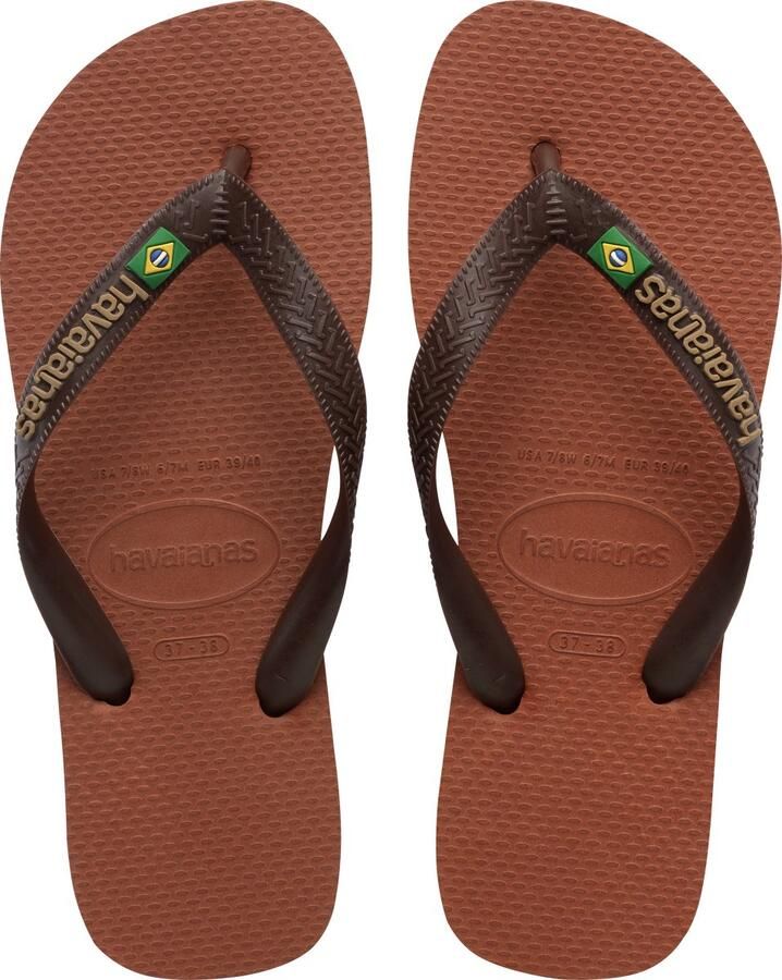 Havaianas HAV. BRASIL LOGO RUST Donkerbruin Unisex Slippers rust Donkerbruin