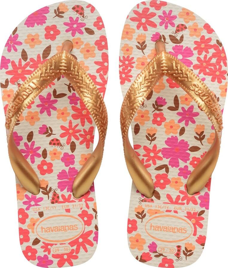 Havaianas HAV. KIDS FLORES BEIGE Goud Meisjes Slippers beige Goud - Foto 4