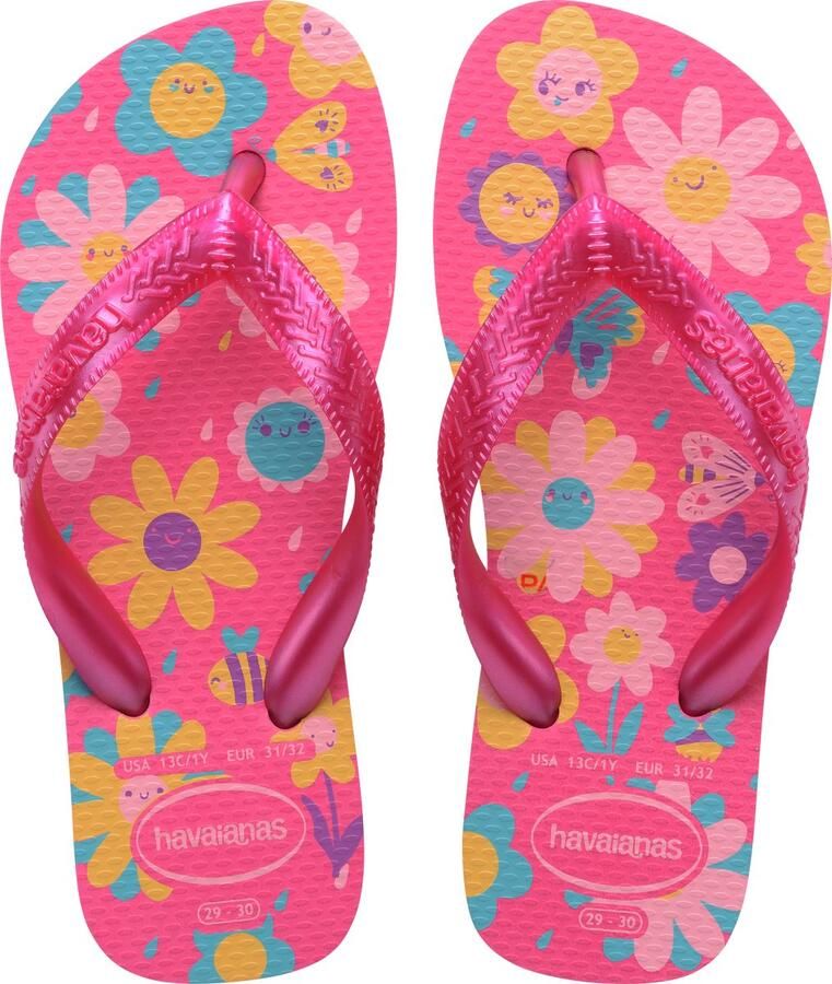 Havaianas HAV. KIDS FLORES Roze FLUX Roze GUM Meisjes Slippers Roze flux Roze gum