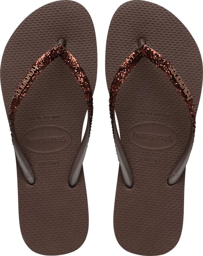 Havaianas HAV. SLIM GLITTER II Donkerbruin Dames Slippers Donkerbruin - Foto 6