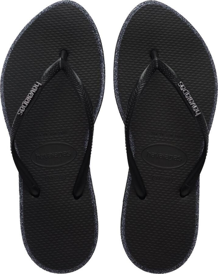 Havaianas HAV. SLIM POINT GLITTER Donkerbruin Goud Dames Slippers Donkerbruin Goud