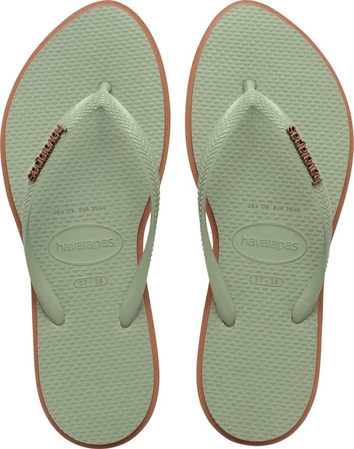 Havaianas HAV. SLIM POINT RUST SMOKE Groen Dames Slippers rust smoke Groen