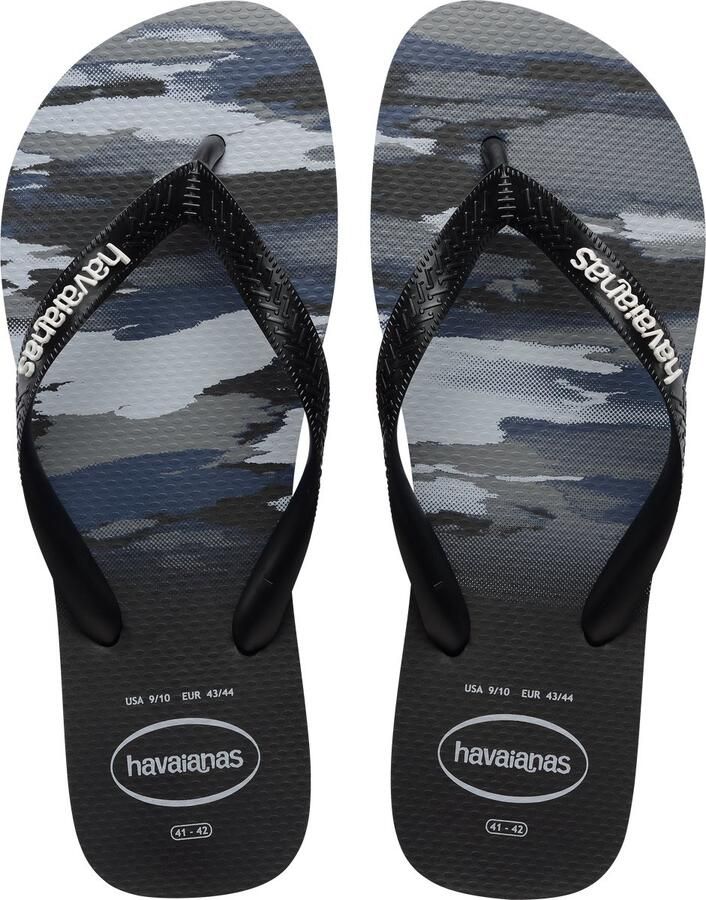 Havaianas HAV. TOP CAMU Zwart Zwart Wit Heren Slippers Zwart Zwart Wit
