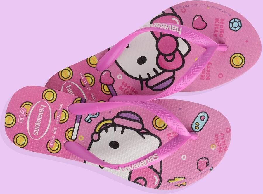 Havaianas Kinder Hello Kitty Teenslippers Roze Synthetisch