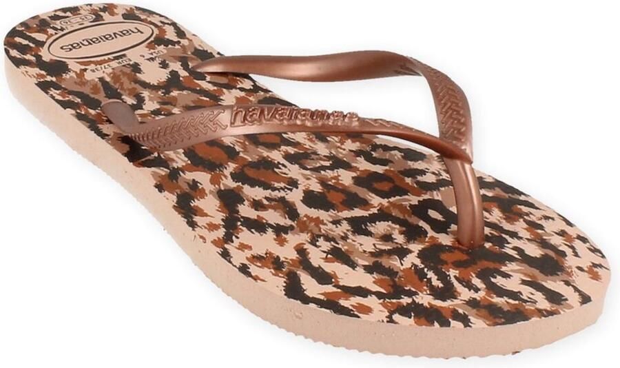 Havaianas Kids Slim Animals teenslippers roségoud panterprint - Foto 12