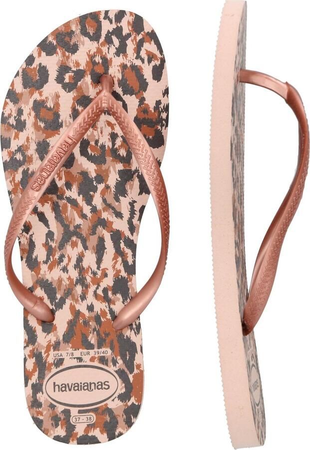 Havaianas Kids Slim Animals teenslippers roségoud panterprint - Foto 9