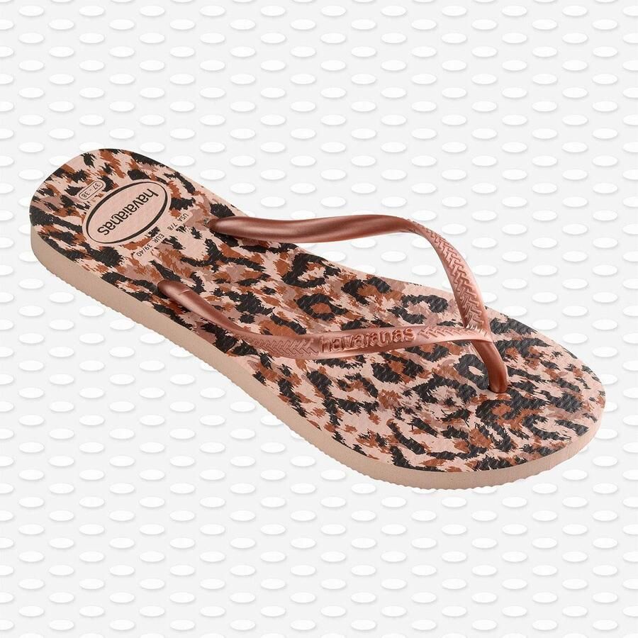 Havaianas Kids Slim Animals teenslippers roségoud panterprint - Foto 2