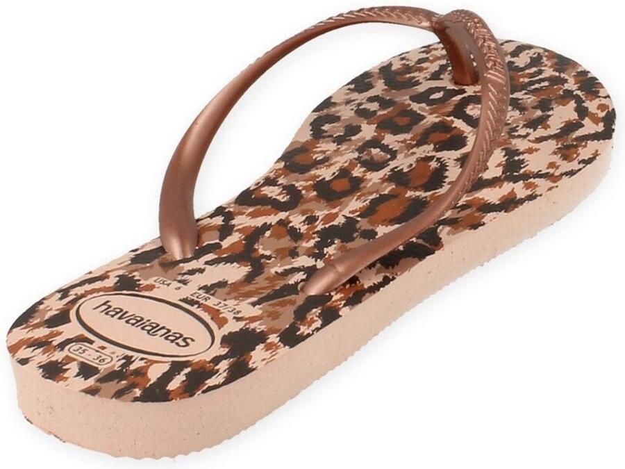 Havaianas Kids Slim Animals teenslippers roségoud panterprint - Foto 8