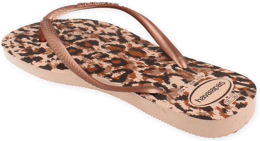 Havaianas Kids Slim Animals teenslippers roségoud panterprint - Foto 14
