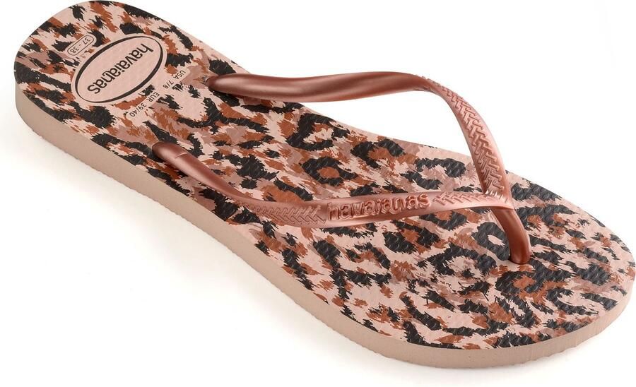 Havaianas Kids Slim Animals teenslippers roségoud panterprint - Foto 11