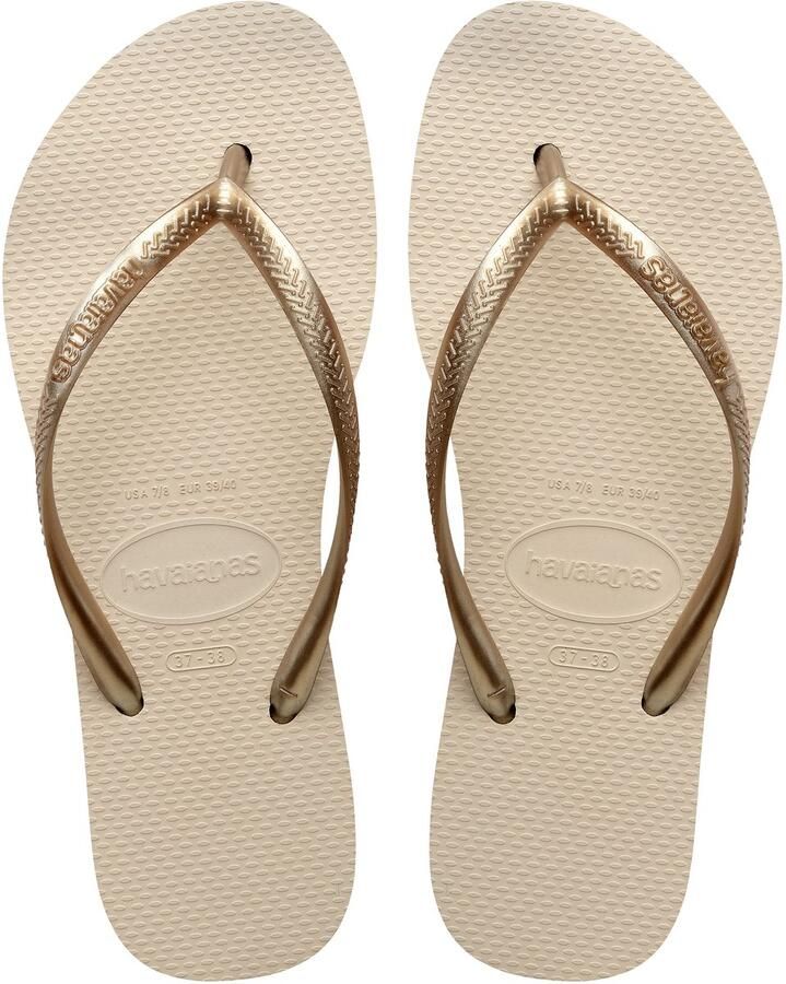 Havaianas Slim Slippers en Sandalen Dames Beige Plastic