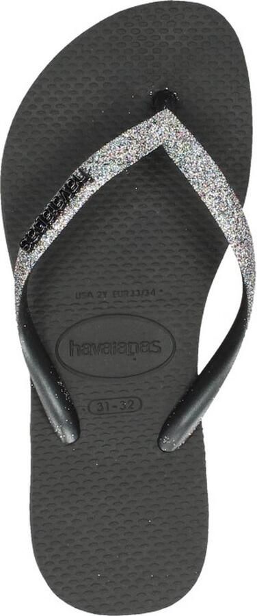 Havaianas Slim Glitter II Meisjes Slippers Black Dark Grey Metallic - Foto 13