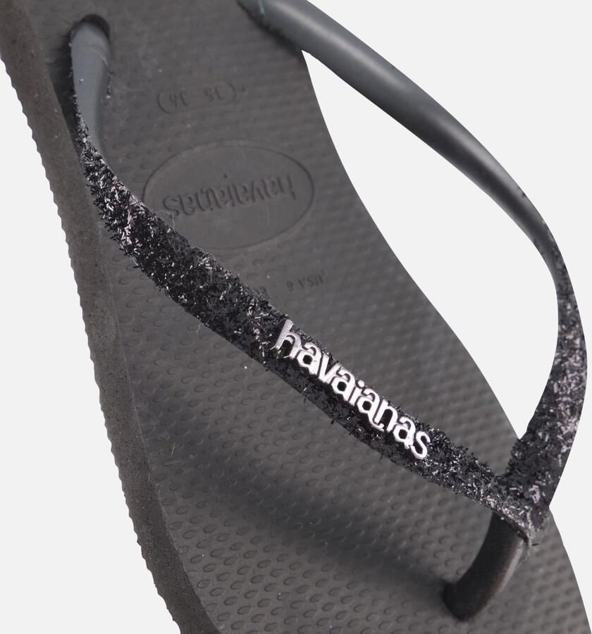 HAVAIANAS Teenslippers Dames Kids Slim Glitter Ii Maat: 33 34 Materiaal: Rubber Kleur: Zwart - Foto 12